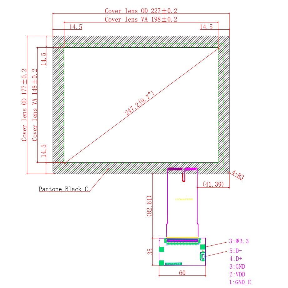 Ёмкостной сенсорный экран 9,7" EG9.7-A-0403V1 с USB