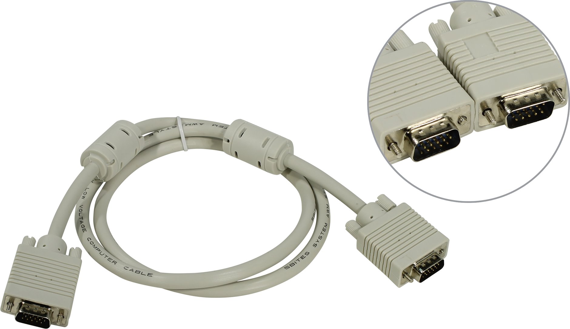 Кабель VGA (M) - VGA (M), FR2, 1.0 м, 5bites APC-133-010