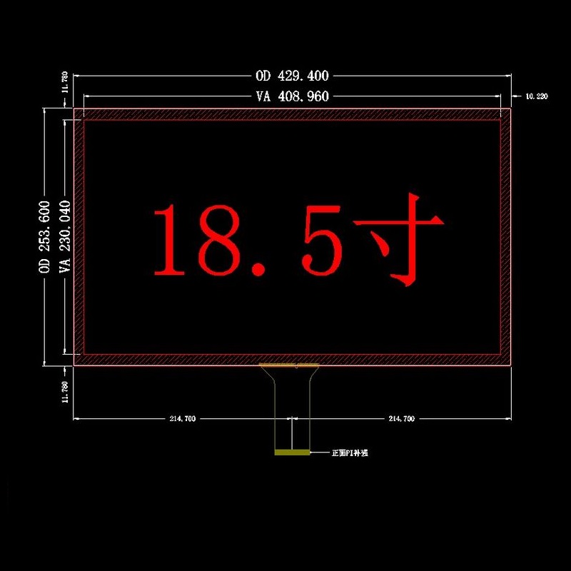Ёмкостной сенсорный экран 18,5" PCAP-XG185W9 с USB