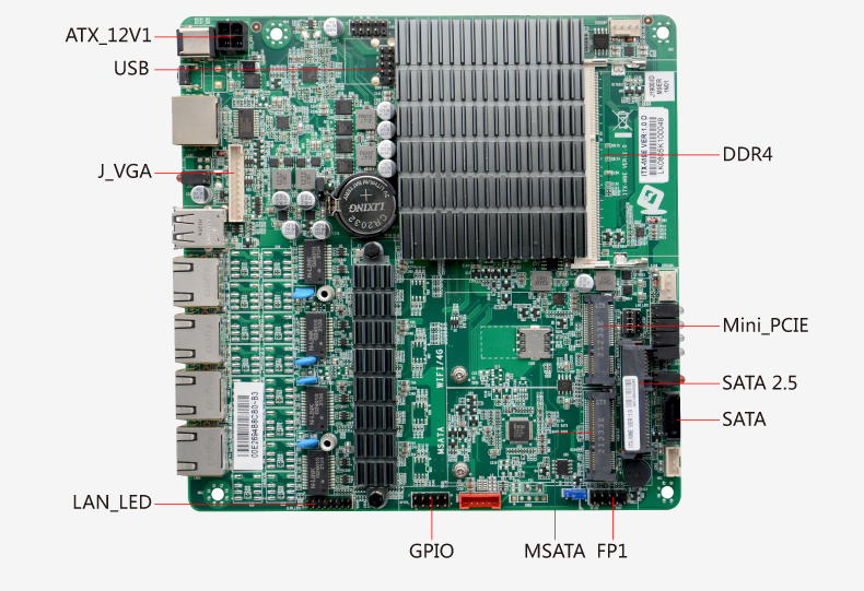 Сетевая материнская плата Mini-ITX с процессором ITX-M9E (I211)