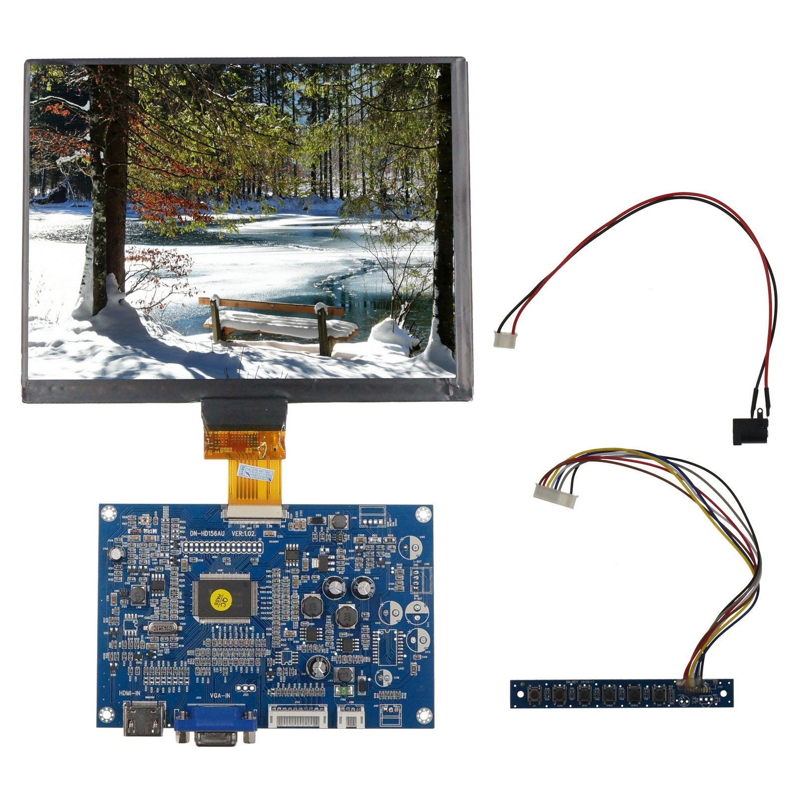 Дисплей 8" HJ080IA-01E с контроллером DN-HD156AU+VGA