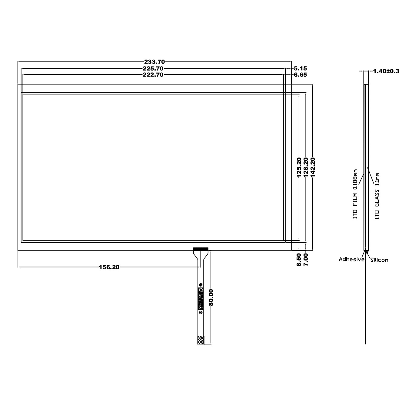 Резистивный сенсорный экран 10,1" ST-101004
