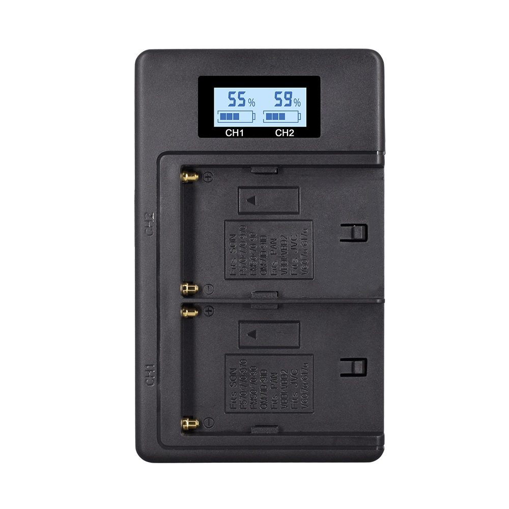 Двойное зарядное устройство USB для NP-F970/F960/F550