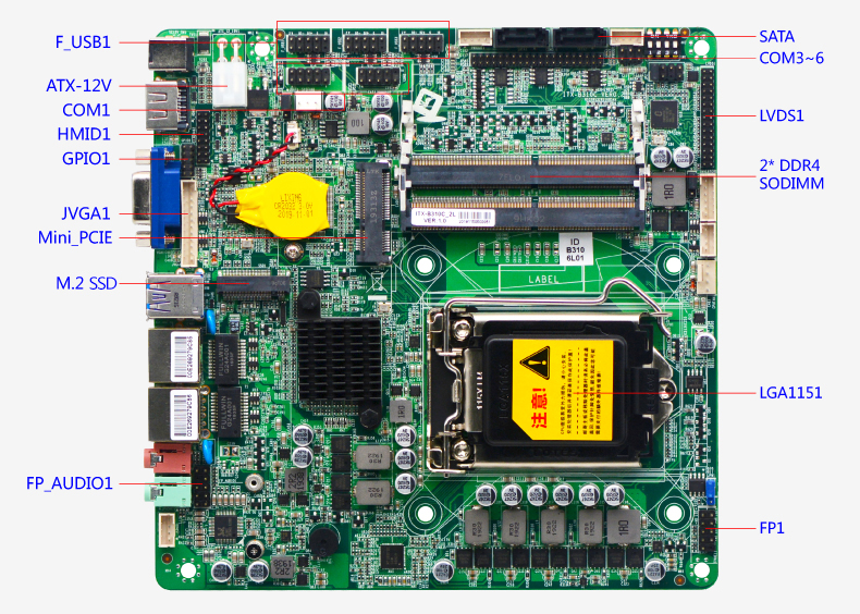 Материнская плата Mini-ITX ITX-B310C_2L