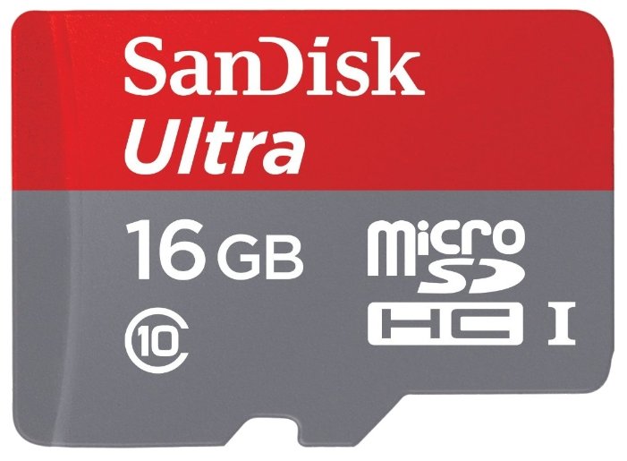 Карта памяти microSDHC UHS-I SANDISK Ultra 16ГБ, SDSQUNB-016G-GN3MA