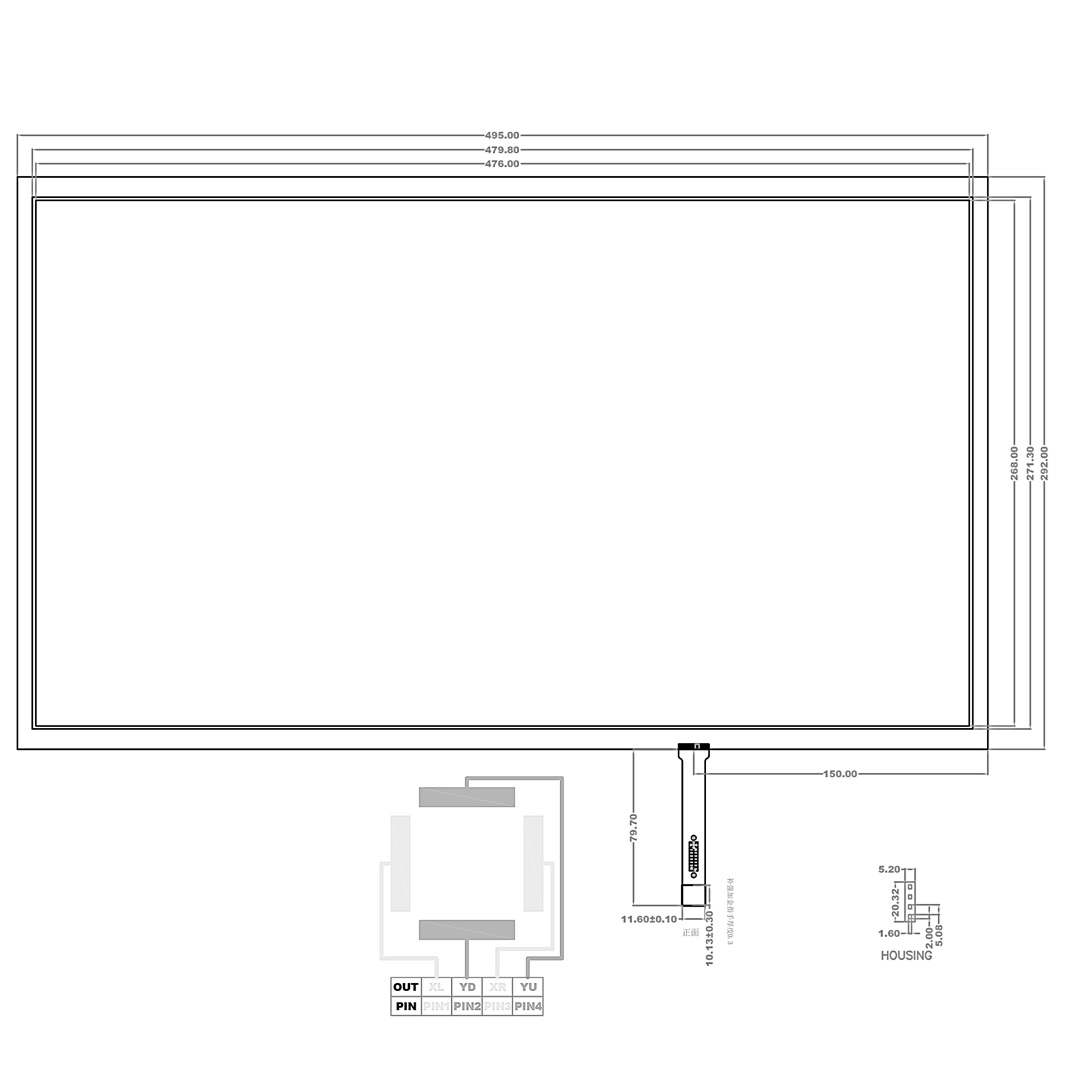 Резистивный сенсорный экран 21,5" ST-215001
