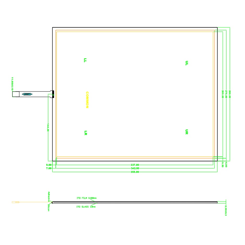 Резистивный сенсорный экран 17" STW-171002