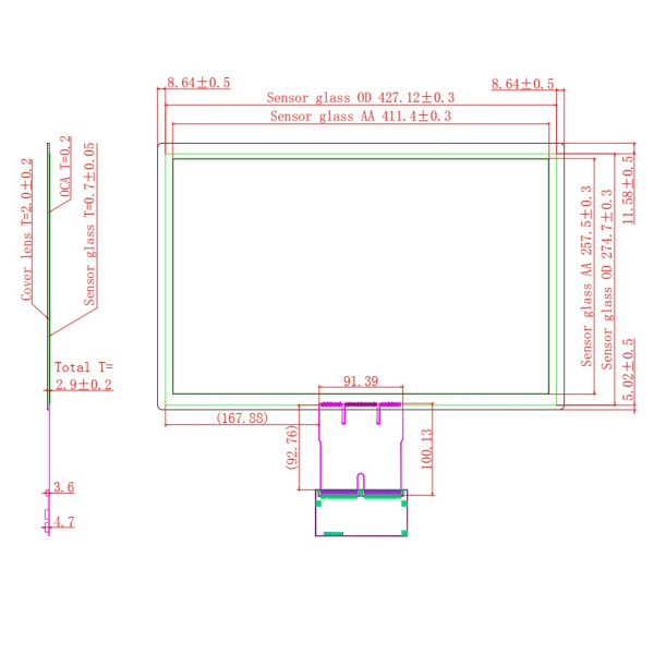 Ёмкостной сенсорный экран 19" EG19-A-1610V1 с USB