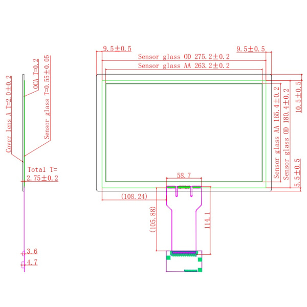 Ёмкостной сенсорный экран 12,1" EG12.1-A-1610V1 с USB