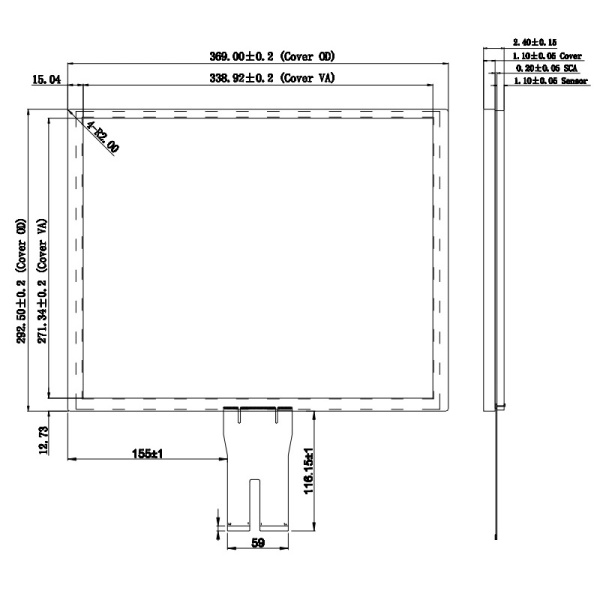 Ёмкостной сенсорный экран 17" GT-CTP-Y170D-1 (GT-CTP-E17.0)