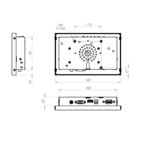 Сенсорный монитор 7" DN070WMK-06HPJ1-HVA