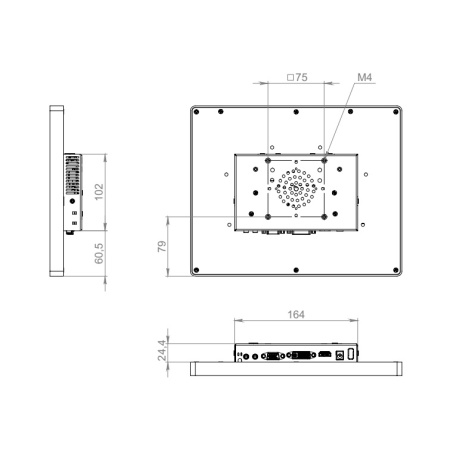 Сенсорный монитор 12,1" DZ121SLK6-07HPZ1-HDV