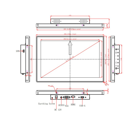 Встраиваемый сенсорный монитор 12,1" PZ121WKZ-28HPZ1-HV