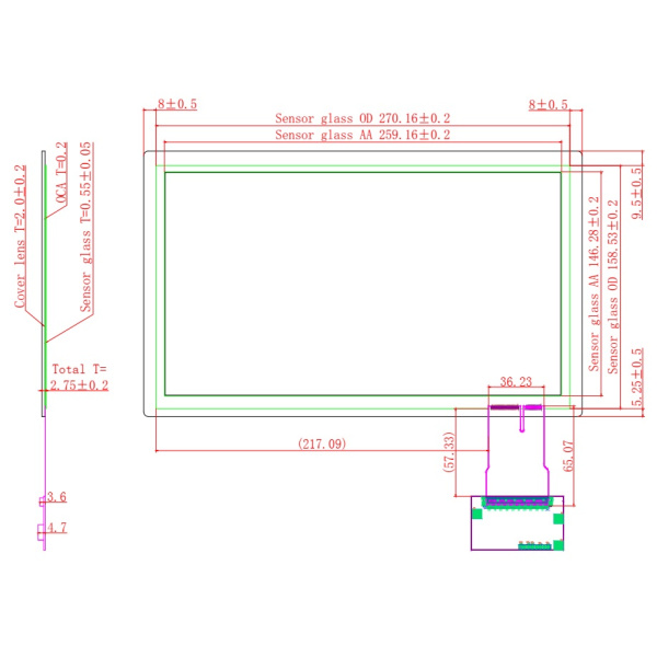 Ёмкостной сенсорный экран 11,6" EG11.6-A-1609V1 с USB