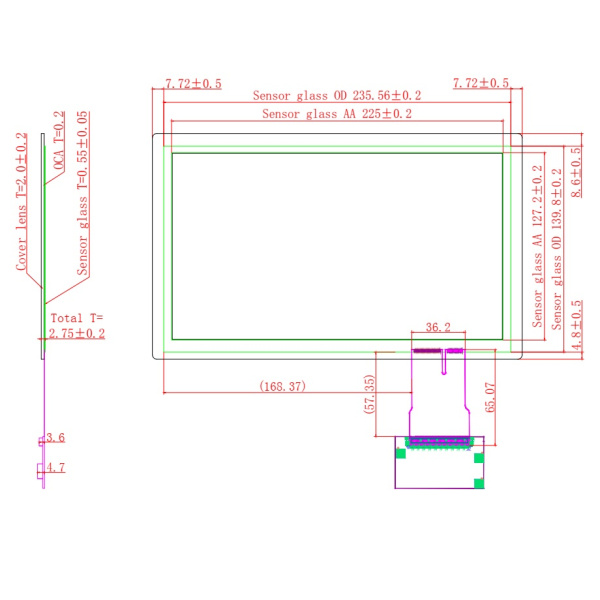 Ёмкостной сенсорный экран 10,1" EG10.1-A-1609V1 с USB