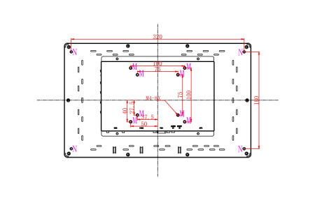 Встраиваемый сенсорный монитор 14" PZ140WKZ-90SPZ1-HV