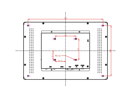 Встраиваемый сенсорный монитор 12,1" PZ121WKZ-28HPZ1-HV