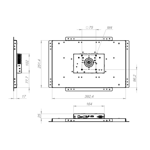 Встраиваемый сенсорный монитор 15,6" FS156WMKE-90SPX1-H