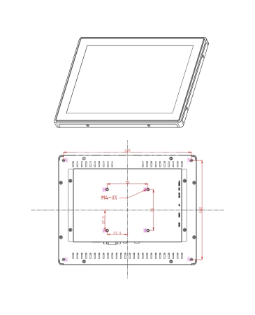 Встраиваемый сенсорный монитор 10,4" PZ104SKZ-07HPZ1-HV