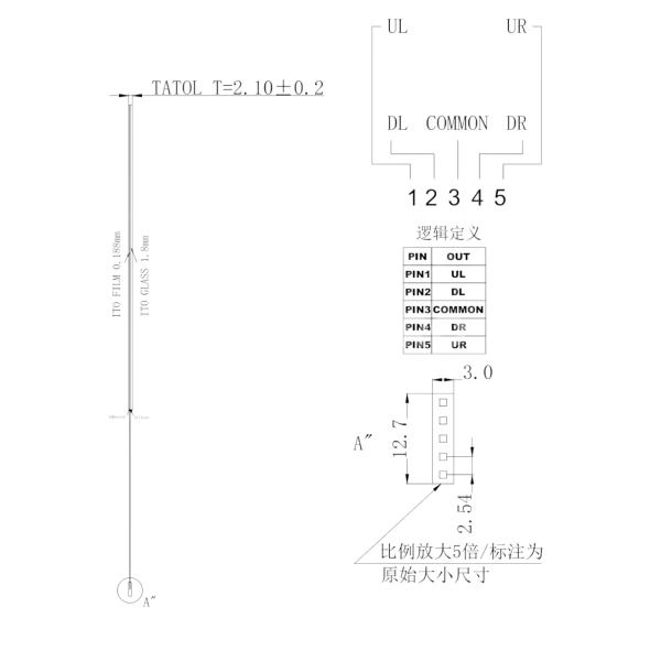 Резистивный сенсорный экран 21,5" STW-215002 (черная рамка)