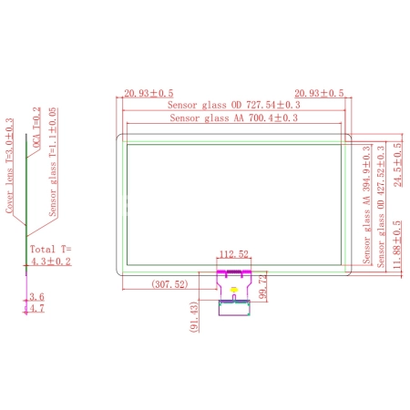 Ёмкостной сенсорный экран 31,5" EG31.5-A-1609V1 с USB