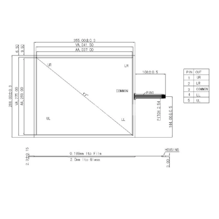 Резистивный сенсорный экран 17" T5R-17.0-2.3 c USB