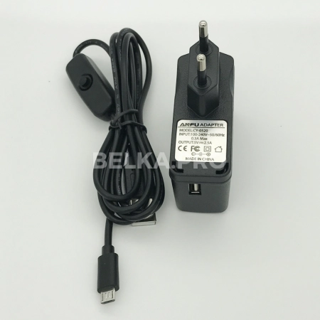 Блок питания для Raspberry 5В/2.5А разъём microUSB
