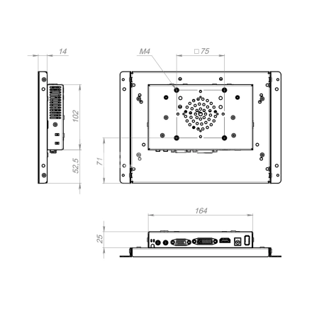 Встраиваемый сенсорный монитор 8,4" FS084SMK6-07UR41-HDV