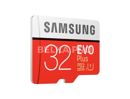 Карта памяти microSDHC UHS-I EVO PLUS 32 ГБ, 95 МБ/с, Class 10, переходник SD, MB-MC32GA/RU