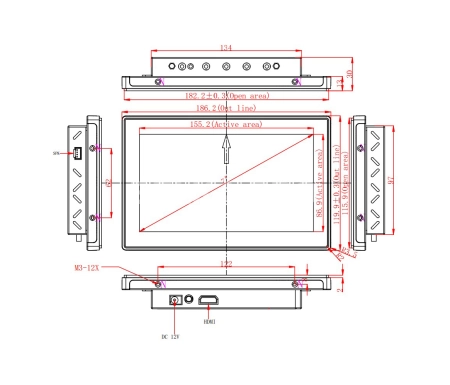 Встраиваемый монитор 7" PZ070WKZ-06S1-H