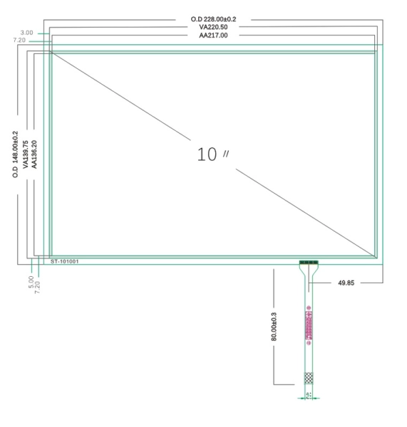 Резистивный сенсорный экран 10,1" ST-101001