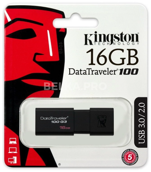 Флешка USB KINGSTON 16Гб, USB3.0