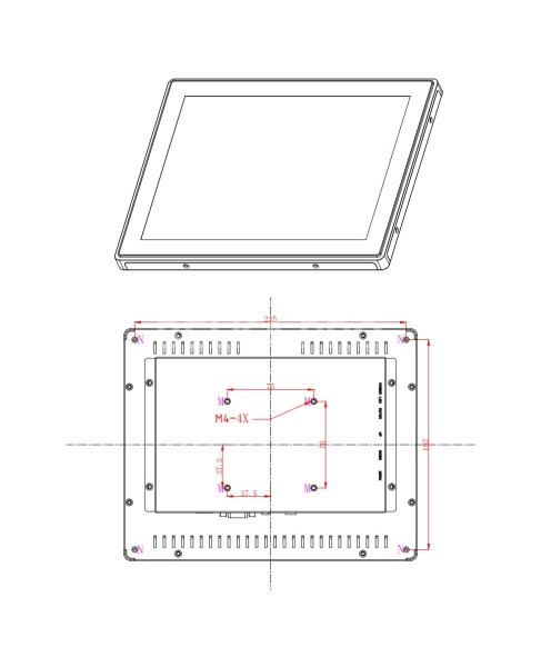 Встраиваемый монитор 10,4" PZ104SKZ-07H1-HV