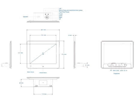 Монитор с плеером 8" 8028