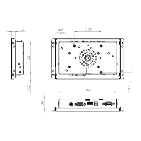 Встраиваемый монитор 7" FS070WMK-06H1-HVA