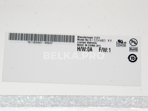 ЖК дисплей 13,3" B133XW03 V2