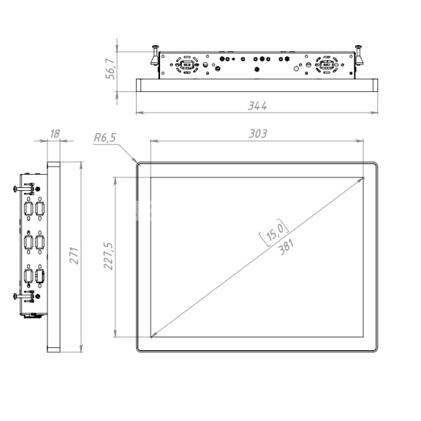 Сенсорный моноблок 15" DZ150SLP-07SPZ1-E42/J4125/4/64