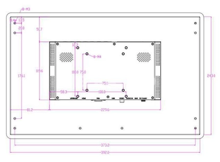 Встраиваемый сенсорный монитор 15,6" Lilliput TK1560-NP/C/T