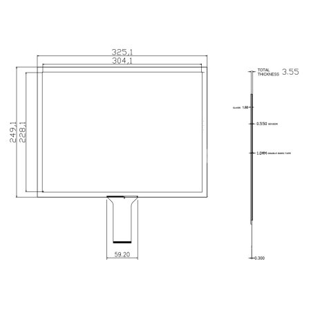 Ёмкостной сенсорный экран 15" PCAP-XG1501S3 с USB