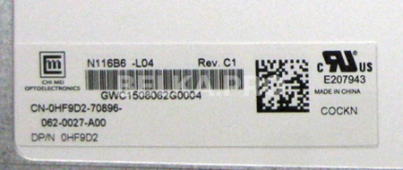 ЖК дисплей 11,6" N116B6-L04