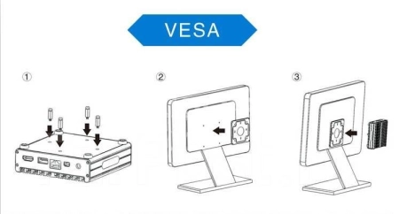 Кронштейн для крепления мини пк к монитору VESA 75-100