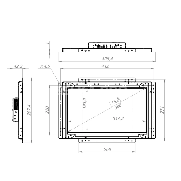 Встраиваемый сенсорный монитор 15,6" FS156WMKE-90SPX1-H