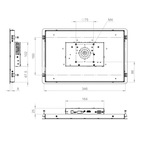 Встраиваемый монитор 13,3" PN133WMKE-90S1-H