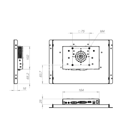 Встраиваемый монитор 10,4" FS104SMK6-07H1-HDV