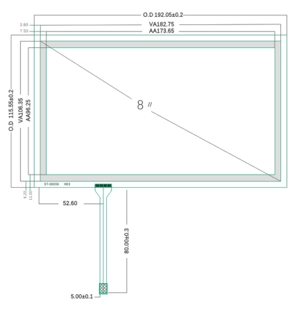 Резистивный сенсорный экран 8" ST-08006