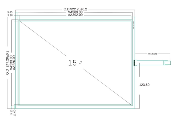 Резистивный сенсорный экран 15" ST-151001 c USB