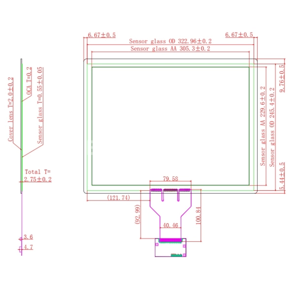 Ёмкостной сенсорный экран 15" EG15-A-0403V1 с USB