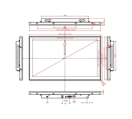 Встраиваемый монитор 18,5" PZ185WKZ-37H1-HV