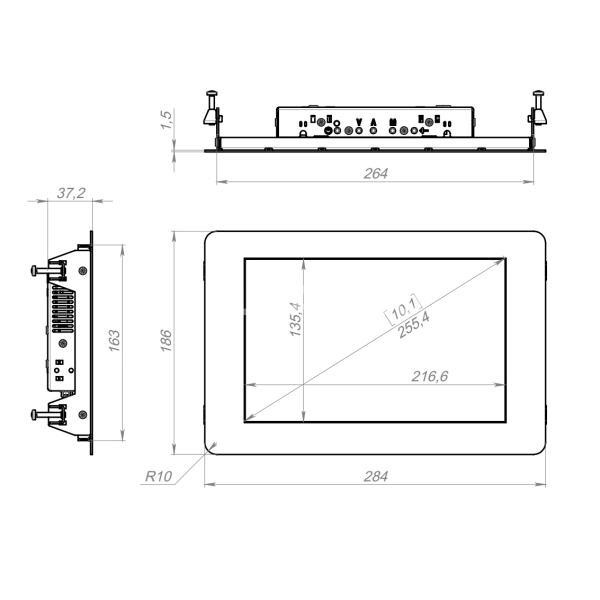 Встраиваемый монитор 10,1" PN101WMK6-92U1-HDV