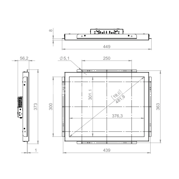 Сенсорный монитор 19" DN190SMK6-20SPX1-HDV